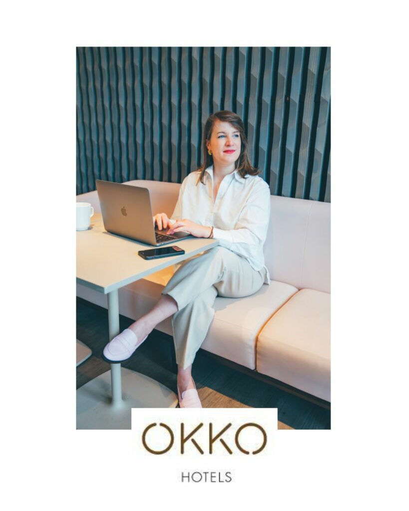 photographe parisienne, j'adore réaliser mes séances portraits au Okko hotel de la Défense